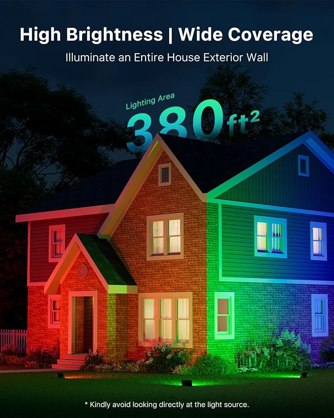 2 Pack 50W Led Flood Lights 500W Equi Color Changing with Remote Waterproof 16 Multicolor RGB Lamp Indoor or Outdoor Up Lighting for Garden Decoration, House Wall, Yard Plants, Holiday Ambiance Decor