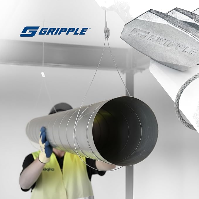 Gripple - No. 2 Standard Loop Hangers | Standard Hanger Cable | Hanger with Fastener for Fast Suspension | 100 lbs Safe Working Load | Sold in Packs of 10 | 30 Ft Rope