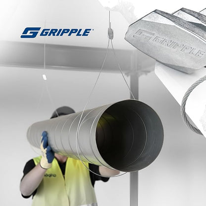 Gripple - No. 3 Standard Loop Hangers | Standard Hanger Cable | Hanger with Fastener for Fast Suspension | 200 lbs Safe Working Load | Sold in Packs of 10 | 10 Ft Rope