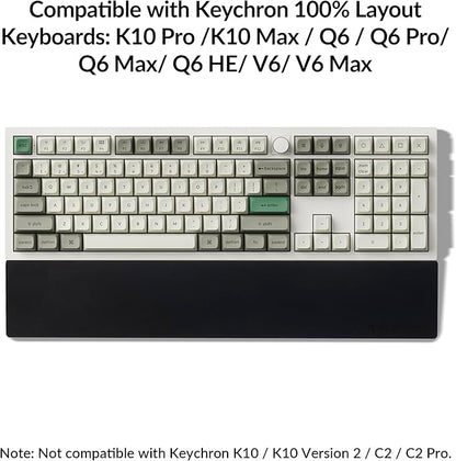 Silicone Wrist Rest for Keychron K10 Pro / K10 Max/ K10 HE / Q6 / Q6 Pro / Q6 Max / Q6 HE / V6 / V6 Max, 17.6" Non-Slip Palm Rest, 100% Full-Sized Mechanical Keyboards Support with Typing Pain Relief