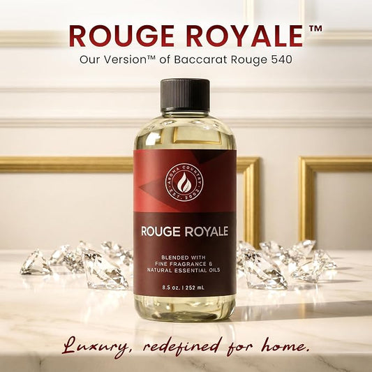 Aroma Country Rouge Royale Diffuser Oil - Luxury Essential Oils for Diffuser Refill & Air Freshener Room Spray, Long-Lasting, Natural Home Fragrance & Hotel Scent for Diffusers & Machines (8.5 Fl. oz)