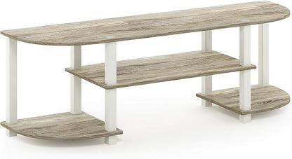 Furinno Turn-S-Tube Wide TV Entertainment Center, Sonoma Oak/White, 47. 25x13. 4x15. 9