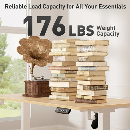 63 x 28 Inch Electric Standing Desk Adjustable Height, Sit Stand Desk, Stand up Desk for Home Office, Computer Workstation (Spliced Desktop,Oak)