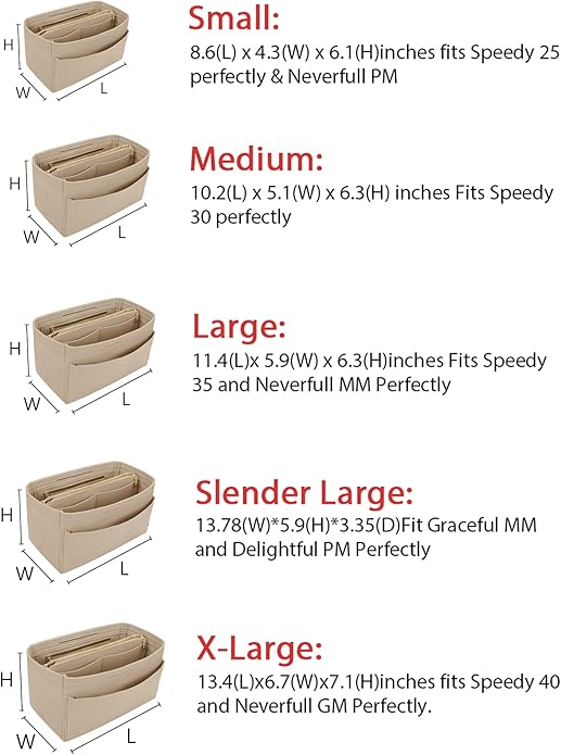 LEXSION Felt Insert Bag Organizer Bag In Bag For Handbag Purse Organizer Fits Speedy Neverful
