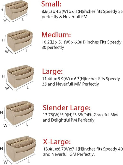 LEXSION Felt Insert Bag Organizer Bag In Bag For Handbag Purse Organizer Fits Speedy Neverful