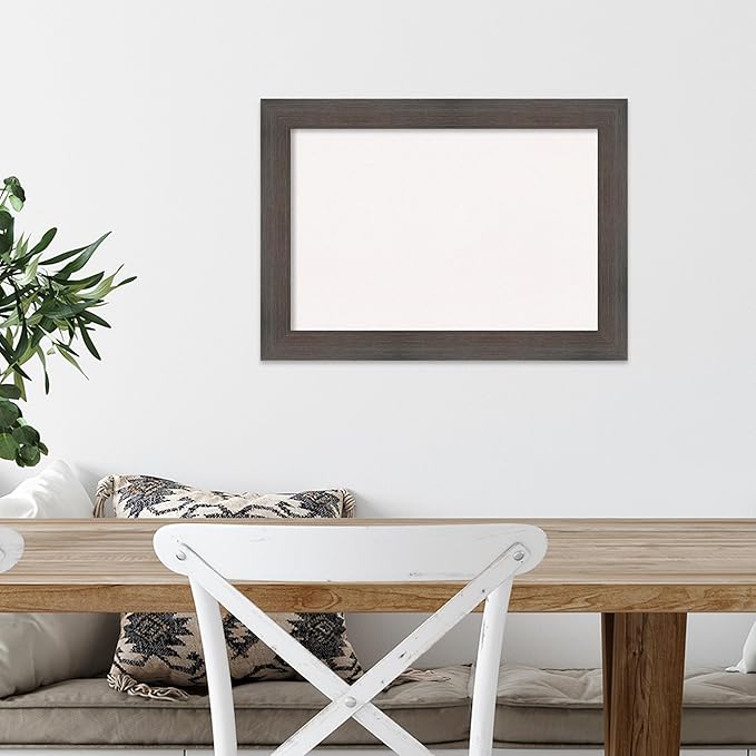 Amanti Art White Cork Board for Wall, 15x21 Vision Board with Brown Wood Frame, Small Corkboard Office Decor for Home Organization, Country Rustic Corkboard Pinboard to Display Items for Home