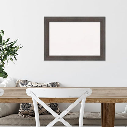 Amanti Art White Cork Board for Wall, 15x21 Vision Board with Brown Wood Frame, Small Corkboard Office Decor for Home Organization, Country Rustic Corkboard Pinboard to Display Items for Home