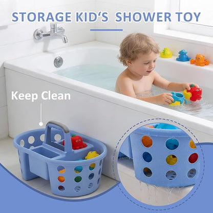Large Shower Caddy Portable 2PC - Made in USA Plastic Jumbo Size Dorm Storage Candy Tote with Handle Shower Organizer for Bathroom, Pantry, Kitchen, College Dorm, Periwinkle