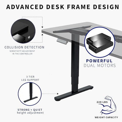 VIVO Electric Dry Erase 71 x 30 in Dual Motor Sit Stand Desk, Memory Height Adjustment, 2B Series, Whiteboard Top Black Frame, DESK-KIT-2B7WE