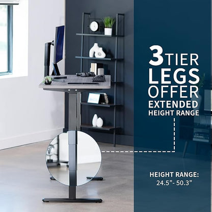 VIVO Electric 55 x 28 in Dual Motor Sit Stand Desk, Memory Height Adjustment, 2B Series, Dark Gray Top Black Frame, DESK-KIT-2B55G