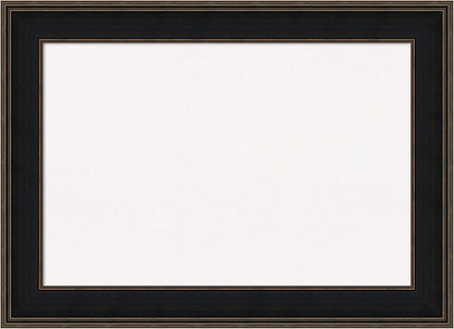 Amanti Art White Cork Board for Wall, 32x44 Vision Board with Brown Wood Frame, Large Corkboard Office Decor for Home Organization, Casual Corkboard Pinboard to display items for home organization