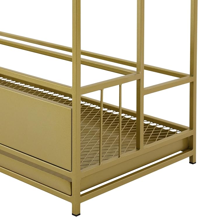 Umbrella Storage Rack, Umbrella Display Stand Rack Metal Umbrella Holder Stand, Commercial Umbrella Organizer Umbrella Storage Stand Umbrella Container for Entryway Home Office Patio (Gold)