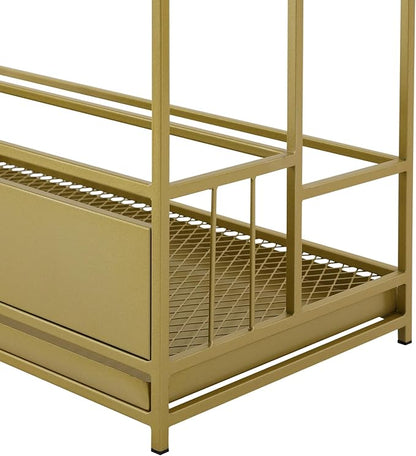 Umbrella Storage Rack, Umbrella Display Stand Rack Metal Umbrella Holder Stand, Commercial Umbrella Organizer Umbrella Storage Stand Umbrella Container for Entryway Home Office Patio (Gold)
