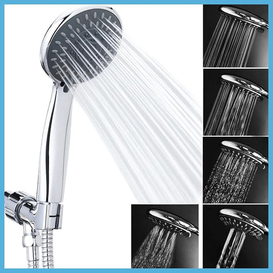 Briout Filtered Shower Head with Handheld, High Pressure 5 Spray Mode Showerhead with Hose Bracket Filter for Hard Water