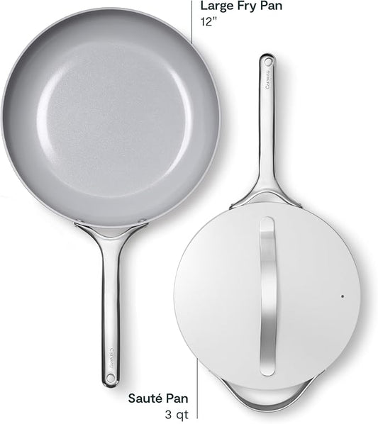 Caraway 12in Fry Pan + 10in (3qt) Saute Pan Duo Gray