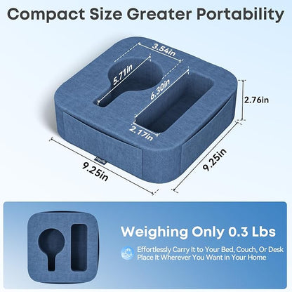 Couch Cup Holder Pillow, Couch Caddy for Drink, Snack, Phone, Remote, Game Controller, Removable and Washable Cup Cozy Pillow, Small Sofa Cup Holder Tray for Bed, Car, Desk, Sofa, Blue