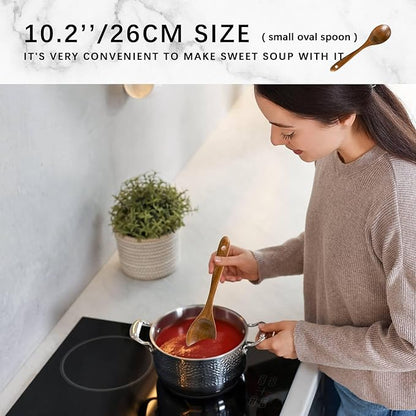 Wooden Spoons for Cooking, Nonstick Cooking Utensil Set with 10 Piece Acacia Wooden Spatulas and Spoons for Cooking, Terrific for Everyday Kitchen Tasks