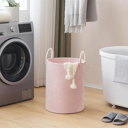 YOUDENOVA Laundry Hamper Basket, Woven 58L Tall Laundry Basket for Blanket Organizer- Nursery Hamper for Bedroom And Bathroom Storage