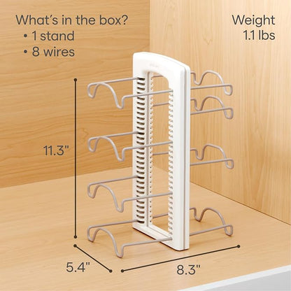 YouCopia WrapStand, Adjustable Kitchen Wrap, Foil and Bag Box Organizer for Kitchen Cabinet and Pantry Storage, White