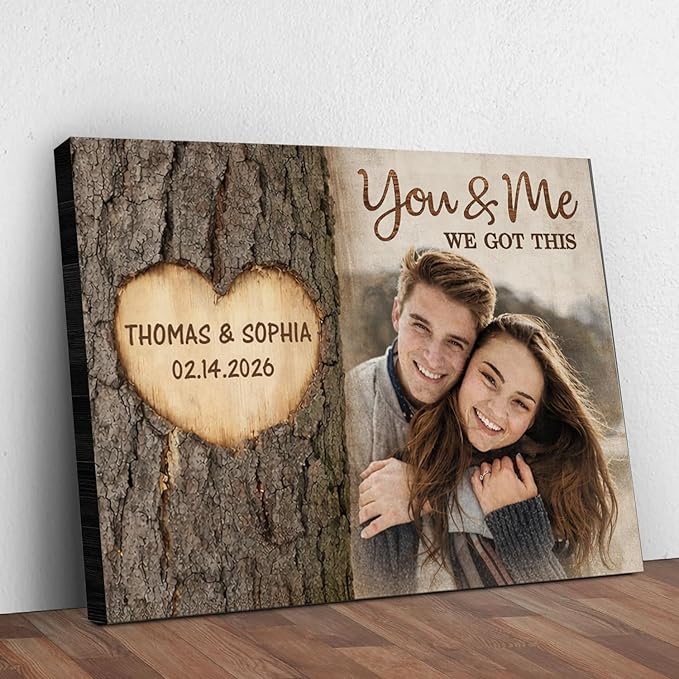 Love Signal Personalized Wall Art for Couples, Custom Photo Print Canvas/Poster/Frame, Anniversary, Valentine Day, Wedding, Birthday Gifts for Him Her Boyfriend Girlfriend, Husband Wife Bedroom Decor