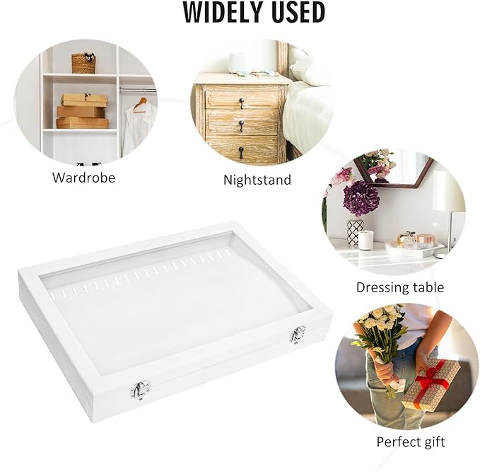 Vicoter Velvet Necklace Display Jewelry Tray 20 Hook Necklace Tray Necklace Pendant Jewelry Tray for Women and Girls