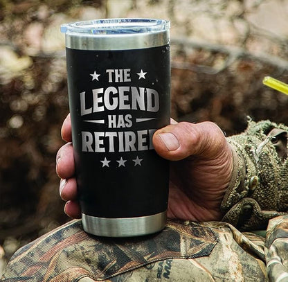 Retirement Gifts for Men 2025 - Retired Not My Problem Anymore - Funny Retired Tumbler for Men, Him, Father, Husband, Coworkers - Happy Retirement Gifts, Navy Tumbler 20 Oz (Black 20 Oz)