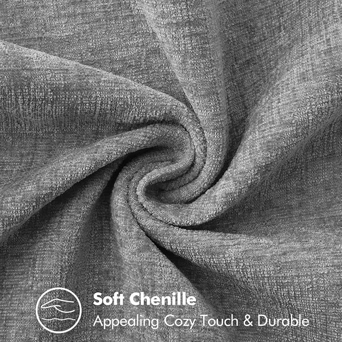 MIULEE Pack of 2 Euro Sham Pillow Covers 24x24 Inch Dark Gray Farmhouse Decorative Throw Pillow Covers with Stitched Edge Soft Chenille Solid Dyed Pillow Covers for Bed Sofa Couch Living Room