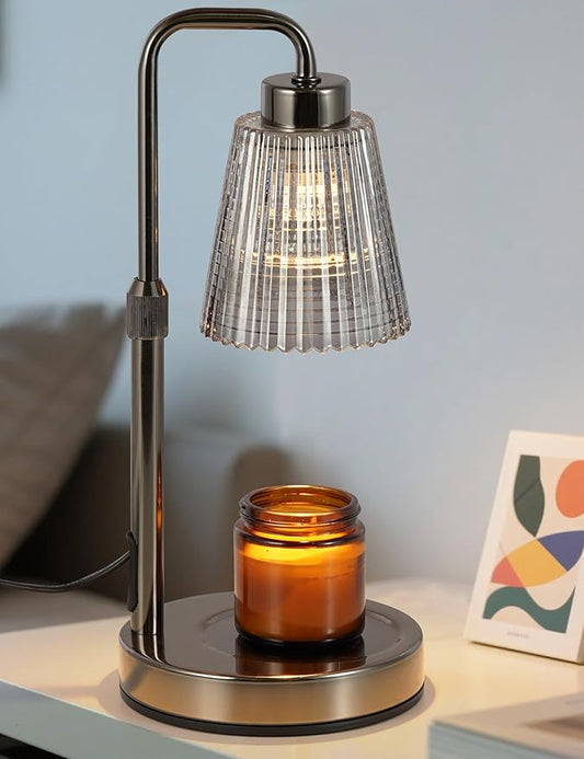 GODONLIF Silver-GrayCandle Warmer Lamp with Cycle Timer, Birthday Gifts for Women Mom Her, House Warming Gifts New Home Room Decor, Wax Melt Warmer for Jar Candles with 2 Bulbs