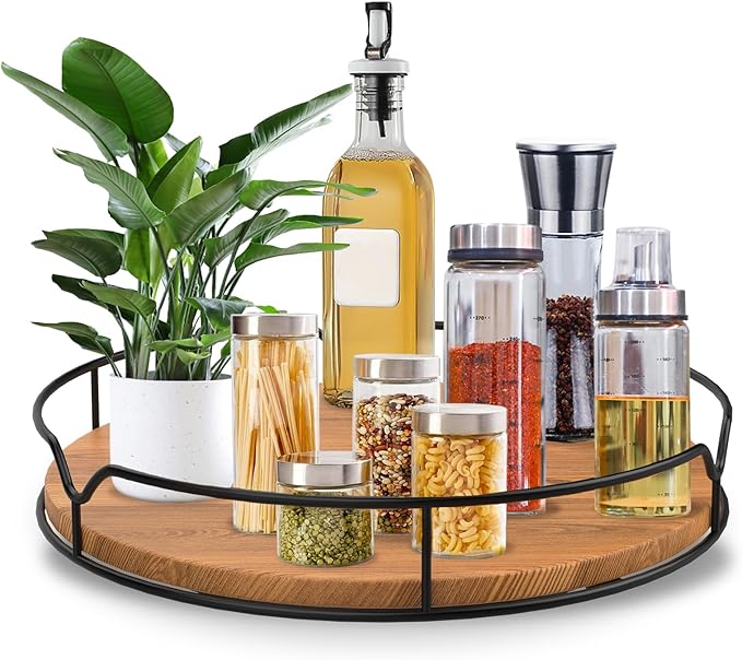 Lazy Susan Turntable Organizer for Cabinet Pantry Kitchen Countertop Computer Cupboard, 14 inch