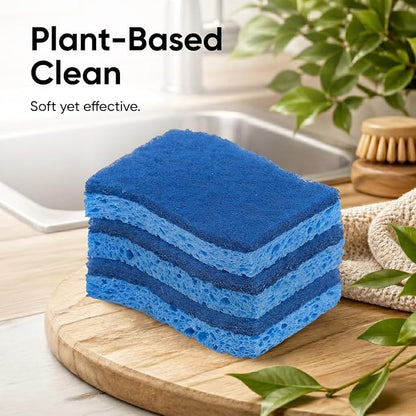 Kitchen Sponges for Washing Dishes, Non-Scratch Cellulose Dish Scrub Sponges, Cleaning Sponges for Household Use, Safe Cleaning Products, Kitchen Sponges Pack of 24, by Superio
