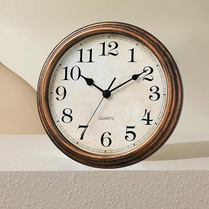 HYLANDA Wall Clock, Vintage Battery Operated, Retro Silent Non Ticking Decorative Clocks for Home Kitchen School Living Room