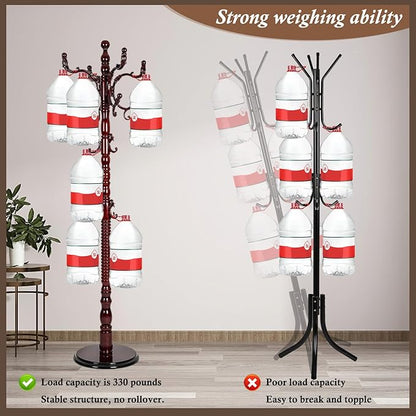 Wooden Coat Rack Freestanding, Vintage Coat Racks with Sturdy Round Base, Adjustable Height 37.40"-72.83" Entrance Coat Rack for Bedroom Living Room Entryway (Solid wood Rosewood)