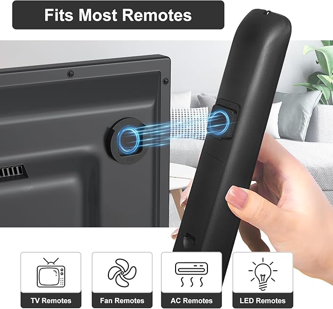 YYILIS Magnetic Remote Control Holder Wall Mount, 4 Pack TV Remote Control Holder for Fan/Air Conditioner, Self-Adhesive Bedside Caddy for TV Backside/Bedroom/Office/RV Home Organizer Storage(Black)
