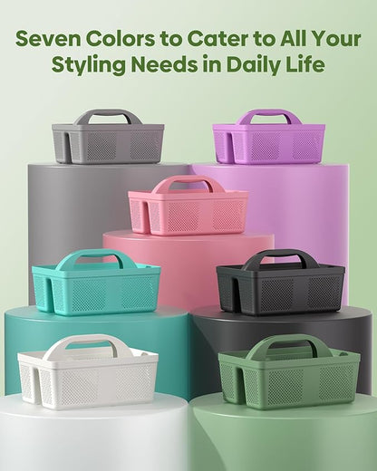 4 Pack Portable Shower Caddy, Integrated Handle, Reinforced Plastic, Quick-Dry Ventilation Holes, Multi-purpose Storage Basket for Home, Dorm and Bathroom, Kitchen, Green