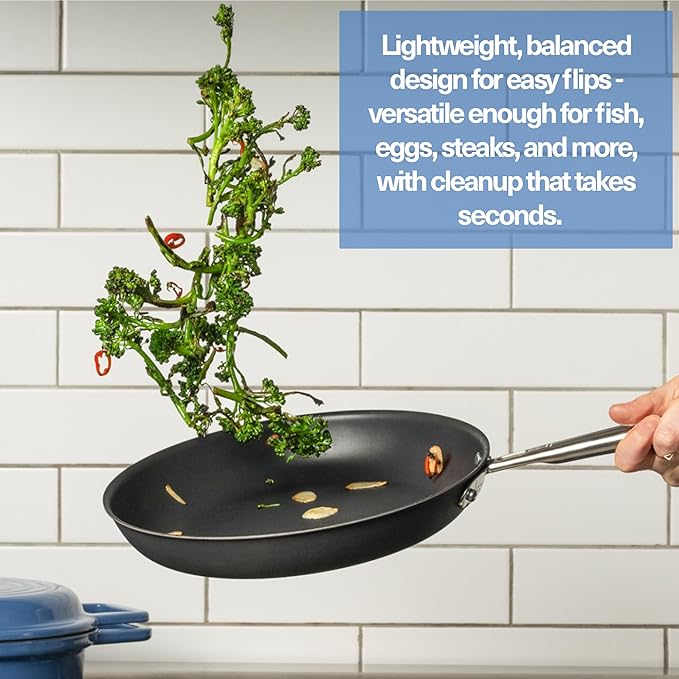 Misen Carbon Nonstick™ Frying Pan – Carbon Steel Pan, Naturally Nonstick No-Coating Surface, Ultra-Durable & Oven-Safe, Induction & Gas Compatible - 10 Inch
