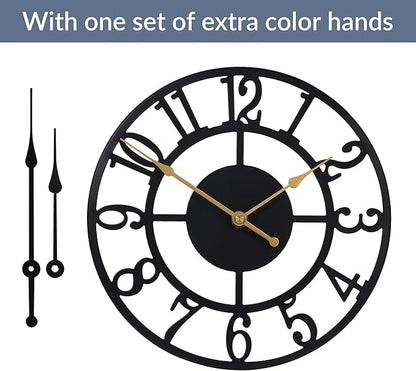 LEIKE Arabic Numeral Wall Clock 10IN Battery Operated Black, Silent Non Ticking, Wall Clocks for Living Room Decor, Small Classic for School, Office, Home, Kitchen, Bedroom
