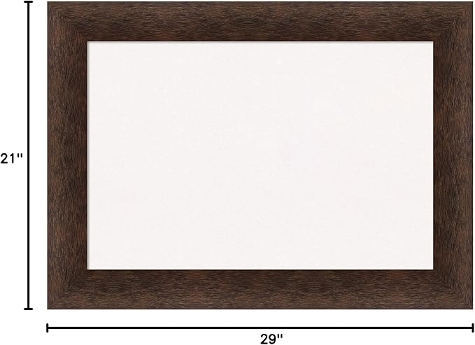 Amanti Art White Cork Board for Wall, 21x29 Vision Board with Brown Wood Frame, Medium Corkboard Office Decor for Home Organization, Casual Corkboard Pinboard to Display Items for Home Organization