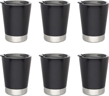 DISCOUNT PROMOS 12 oz. Itsy Vacuum Insulated Travel Mugs - 6 Pack - Black