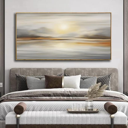 Framed Wall Art Abstract Seascape Canvas Printing Wall Decor Artwork for Living Room Bedroom Dining Room Home Office Decor 24"x48"