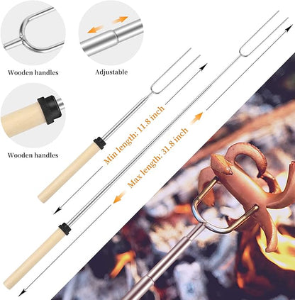 Camping Cooking Utensils Set, Stainless Steel Grill Tools, Camping BBQ Cookware Gear and Equipment for Travel Tenting RV Van Picnic Portable Kitchen Essentials Accessories