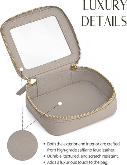 Popvibe Clear Makeup Bag Travel Cosmetic Case Transparent Toiletry Bag with Zipper, Portable Make Up Organizer Traveling Compact Car Bag for Essentials