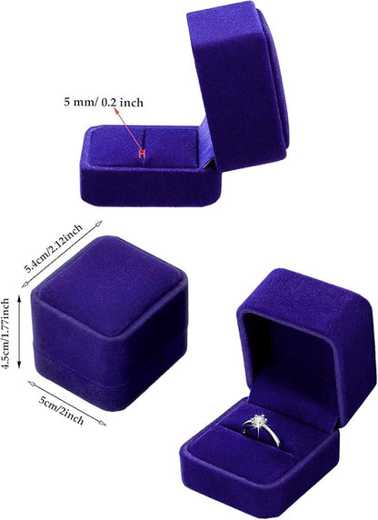 Zhanmai 12 Pcs Christmas Velvet Ring Box Jewelry Box Earring Jewelry Case Gift Boxes for Xmas Women Wedding Engagement Birthday Anniversary Valentines Day 2.12 x 1.77 x 2 Inch(Royal Blue)
