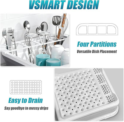 4 Pack Collapsible Dish Drying Rack Portable Dish Rack for Kitchen RV Campers Travel Trailer - Space Saving Kitchen Storage Tray, Send Goods from Local Warehouse