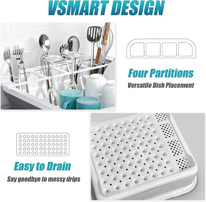 2 Pack Collapsible Dish Drying Rack Portable Dish Rack for Kitchen RV Campers Travel Trailer - Space Saving Kitchen Storage Tray, Send Goods from Local Warehouse