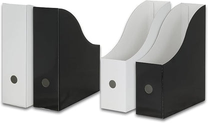 Simple Houseware 12-Pack Magazine File Holder Box, Foldable Cardboard Organizer, Black