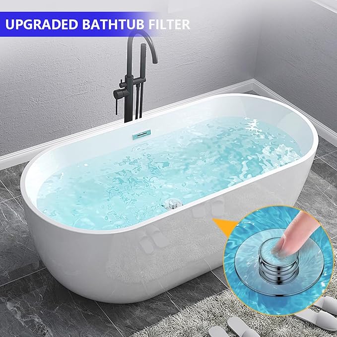 Bathtub Drain Stopper,Shower Drain Hair Catcher,Tub Stopper,2 in 1 Pop Up Tub Stopper & Shower Drain Hair Catcher Hair Drain Catcher for 1-1/2 to 1-3/4" Bath Drain Hole, Sliver