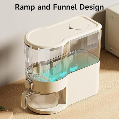 UFORU Rice Dispenser, 22 Lbs Rice Storage Container with Measuring Cup for Kitchen Pantry Household, Cereal Dry Food Storage Containers Airtight, Sealed Moisture Proof, Cream White