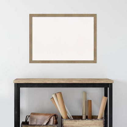 Amanti Art White Cork Board for Wall, 22x30 Vision Board with Brown Wood Frame, Medium Corkboard Office Decor for Home Organization, Casual Corkboard Pinboard to display items for home organization