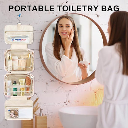 TOPEAST Gifts for Teen Girls Kids - Travel Hanging Toiletry Bag, Personalized Initial Toiletry Pouch, Gifts for Mom Daughter Sister Friends, Letter C, Pink