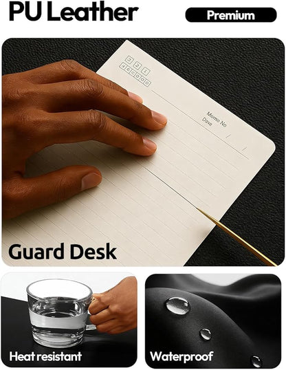 YSAGi Leather Desk Protector, Office Mat, Large Mouse Mat, Non-Slip PU Leather Blotter, Laptop Desk Mat, Waterproof Writing Pad for Office and Home (Black, 31.5" x 15.8")